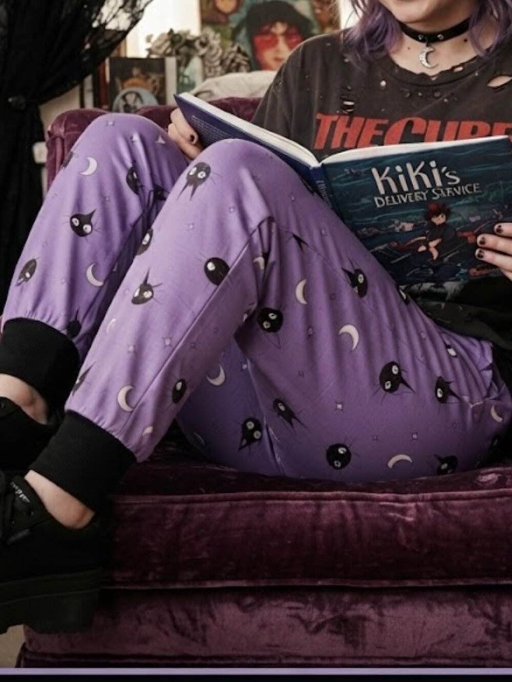 Her Universe Studio Ghibli Kiki's Jiji Unisex/Men's Plus Lounge Pants Sz 0